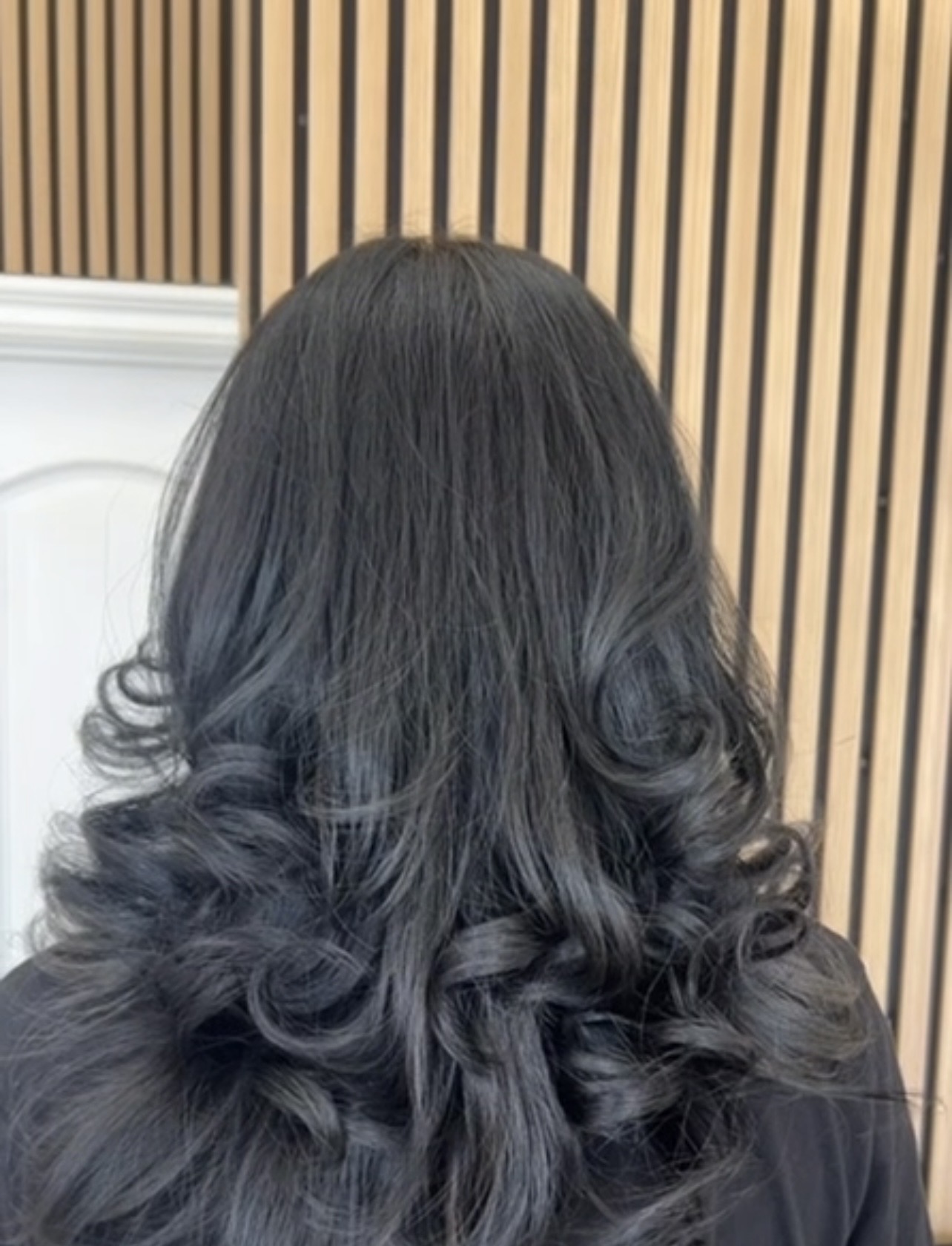 Glossy dark blowout at M Vogue Beauty Salon